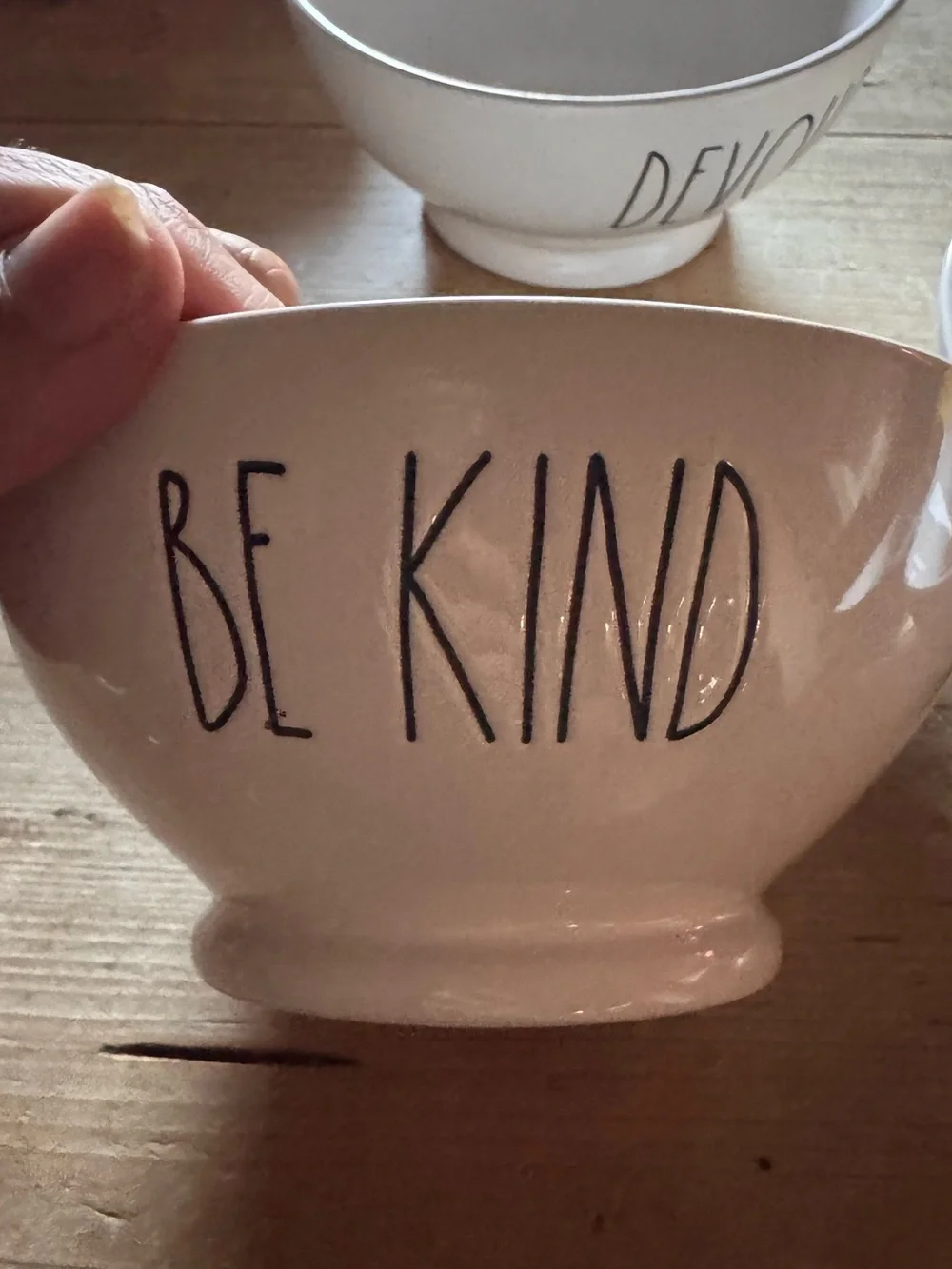Rae Dunn White Ceramic Cereals Bowls Set with Black Lettering